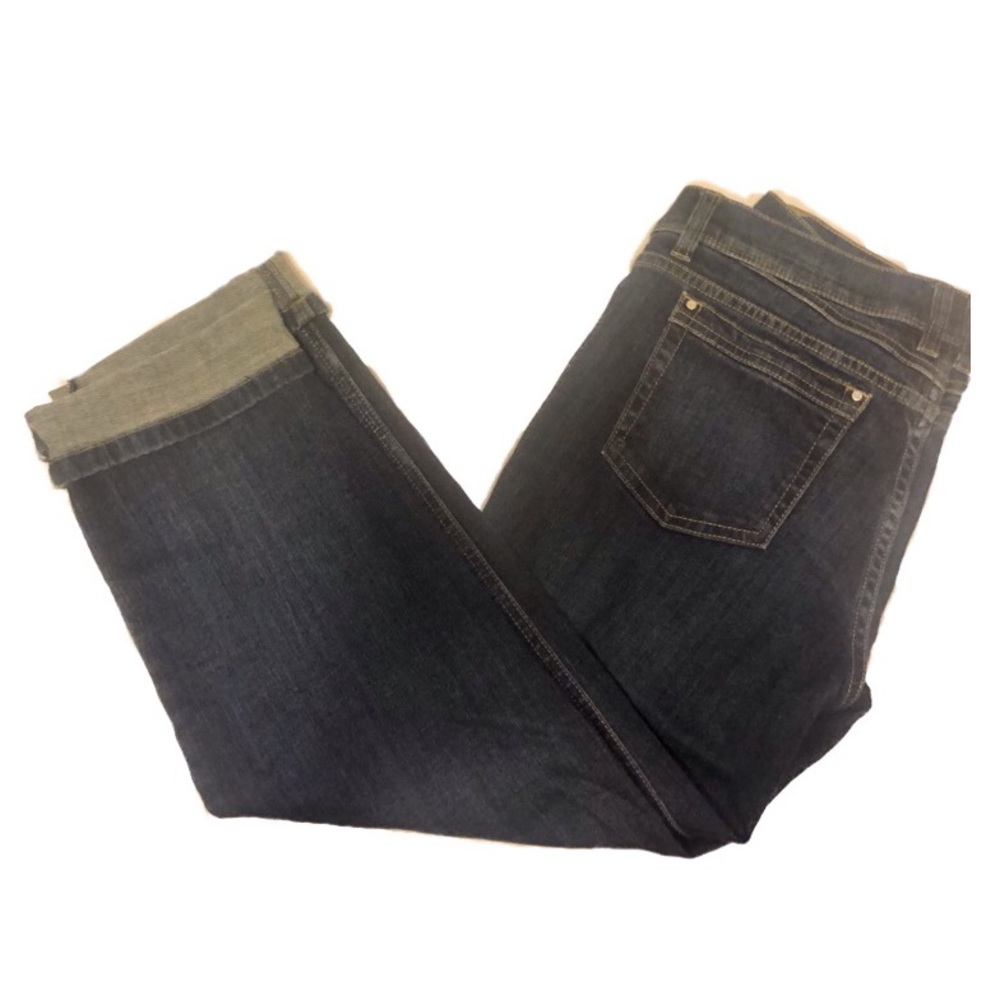 White House black market crop noir capri pants